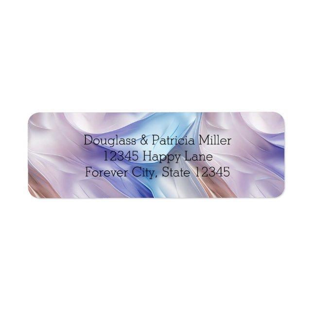 Pretty Purple White Blue Bronze Return Address Label (Front)