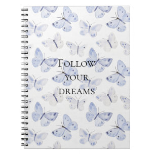 Pretty Purple White Butterflies   Notebook