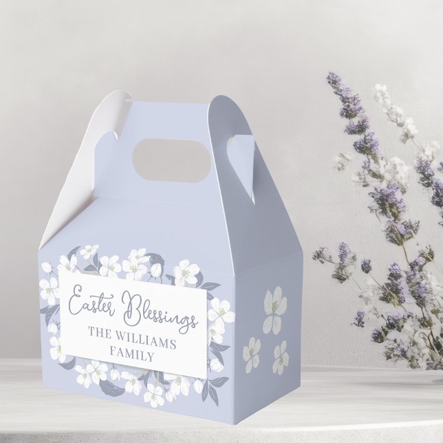 Pretty Purple White Floral Easter Custom Party Favour Box (Creator Uploaded)