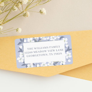 Pretty Purple White Floral Easter Return Address Label