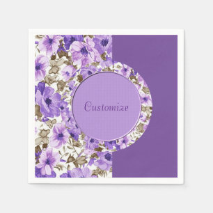 Pretty Purple & White Floral Napkins 4