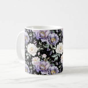 Pretty Purple White Flowers Coffee Mug