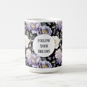 Pretty Purple White Flowers Dreams Coffee Mug