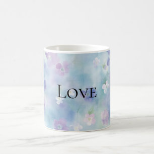 Pretty Purple White Flowers Love Coffee Mug