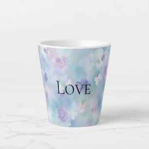 Pretty Purple White Flowers Love Latte Mug