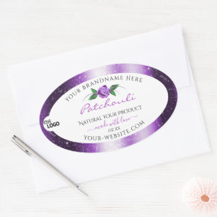 Pretty Purple White Product Label Rose Flower Logo