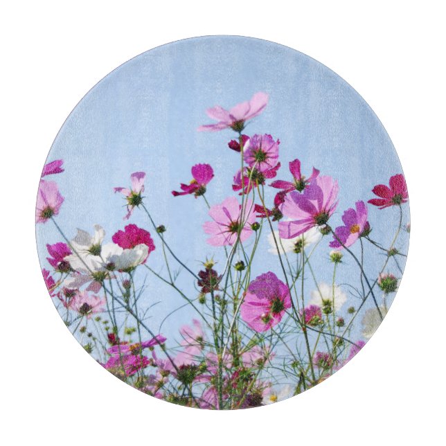Pretty Purple Wild Flowers Meadow Photo Cutting Board (Front)