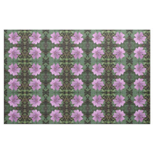Pretty Purple Wildflower Floral Patterned Fabric