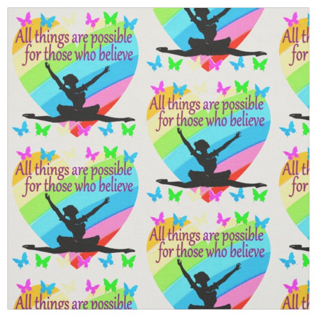 PRETTY RAINBOW ALL THINGS ARE POSSIBLE BALLERINA FABRIC (Swatch)