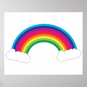 Pretty Rainbow and Clouds Poster