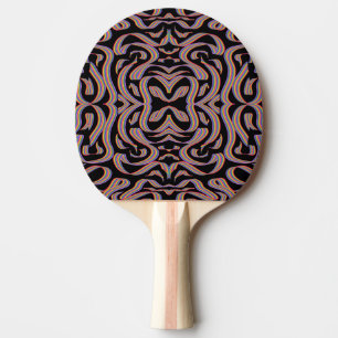 Pretty Rainbow Colored Ribbon Twists Pattern Art Ping Pong Paddle