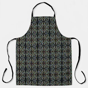 Pretty Rainbow Coloured Ribbon Rows Pattern Art Apron