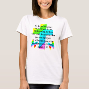PRETTY RAINBOW CROSS ISAIAH 41:10 DESIGN T-Shirt