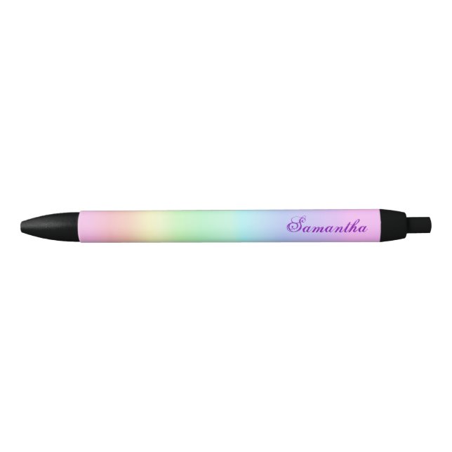 Pretty Rainbow Gradient Black Ink Pen (Front)