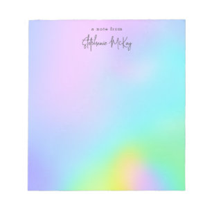 Pretty rainbow gradient personalised notepad