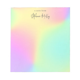 Pretty rainbow gradient personalised notepad