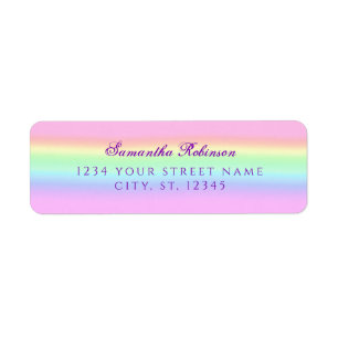 Pretty Rainbow Gradient Return Address Label