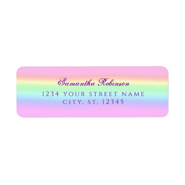 Pretty Rainbow Gradient Return Address Label (Front)