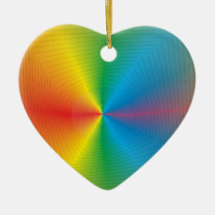 Pretty Rainbow Heart> Christmas Ornaments