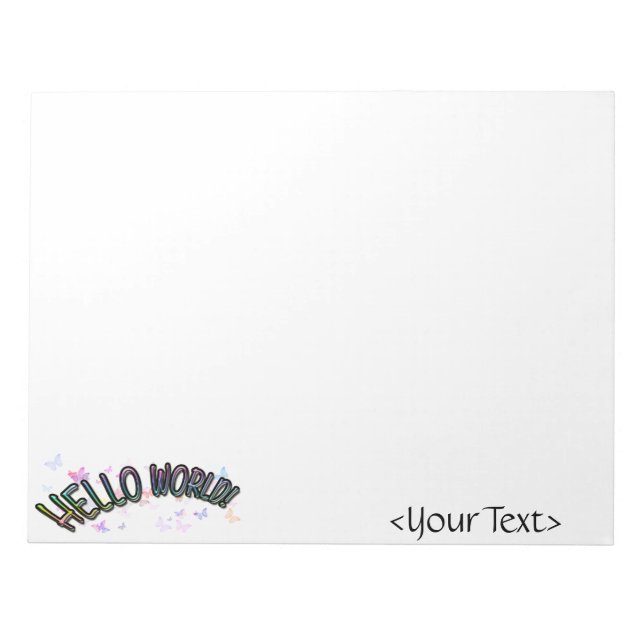 Pretty Rainbow Hello World Notepad (Front)
