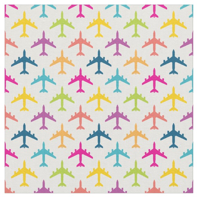 Pretty Rainbow KC-135 Refueling Jet Aeroplane Fabric (Close Up)