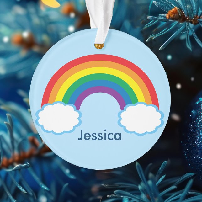 Pretty Rainbow Personalised Ornament (Creator Uploaded)