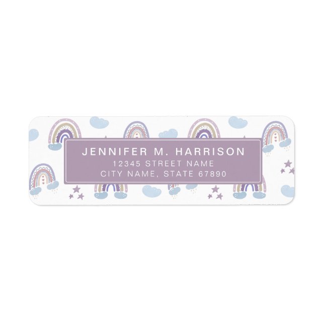 Pretty Rainbow Return Address Labels (Front)
