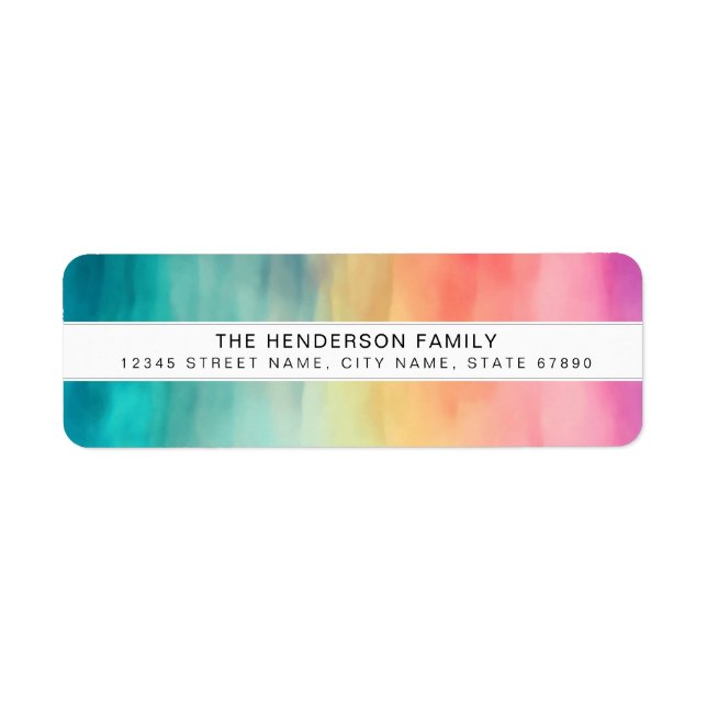 Pretty Rainbow Return Address Labels (Front)