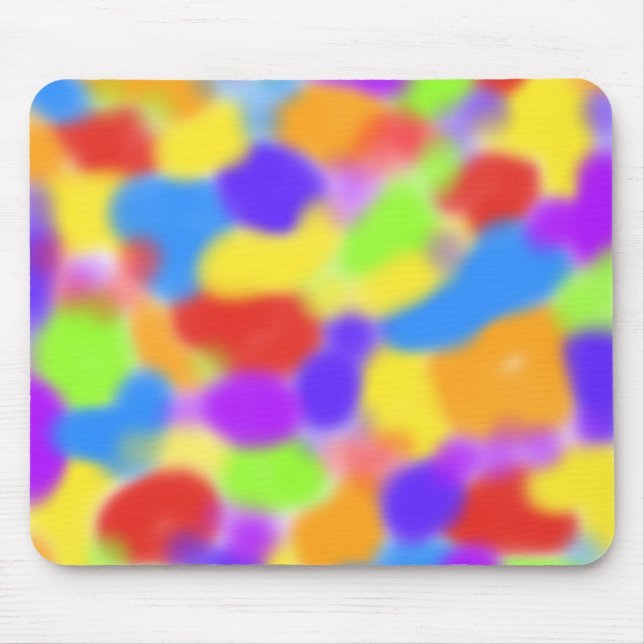 Pretty Rainbow Splodges Abstract Design Mouse Pad (Front)