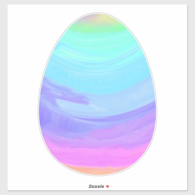 Pretty Rainbow Watercolor Easter Egg (Sheet)