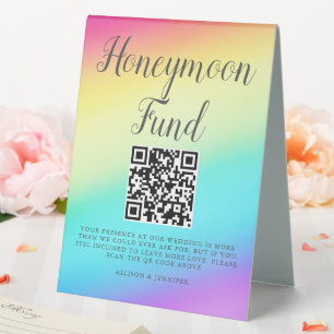 Pretty Rainbow Wedding Custom Honeymoon Fund
