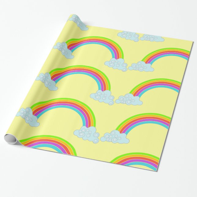 Pretty Rainbow Wrapping Paper (Unrolled)