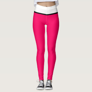 Pretty Raspberry Black White Leggings
