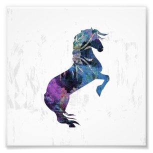 Pretty Rearing Fantasy Horse Art Photo Print
