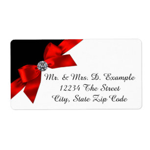 Pretty Red and Black Address Labels