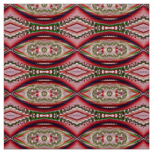 ~ Pretty Red Blue Green FQ Fabric Fractal ~