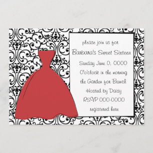 Pretty Red Dress Invitation