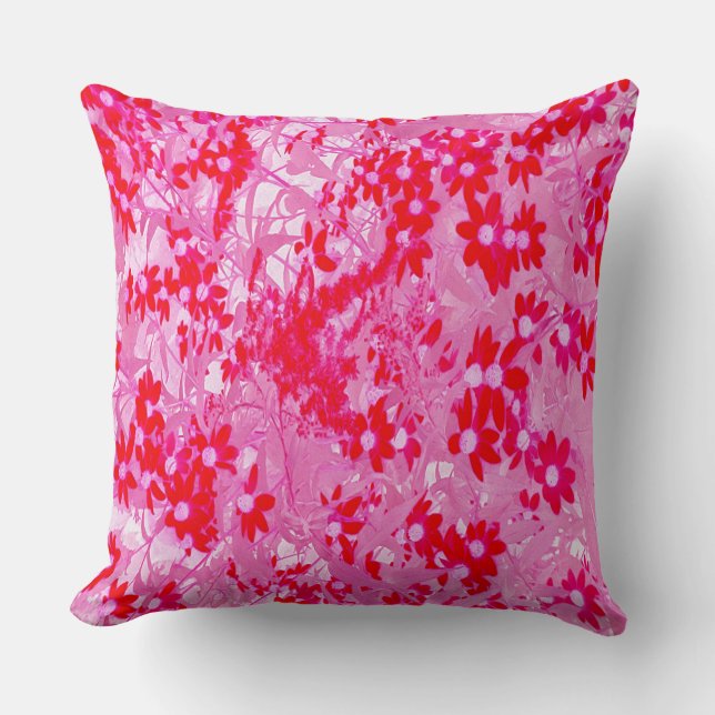 Pretty Red Flowers Cushion (Front)