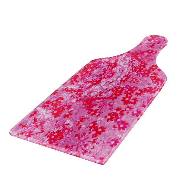 Pretty Red Flowers Cutting Board (Corner)