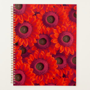 Pretty red flowers pattern planner