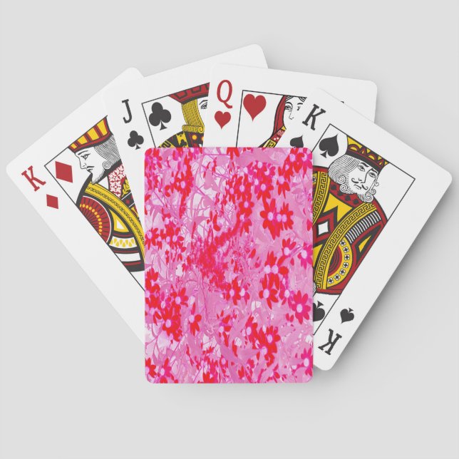 Pretty Red Flowers Playing Cards (Back)