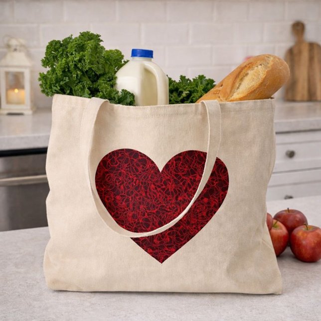Pretty Red Heart Tote Bag (Creator Uploaded)