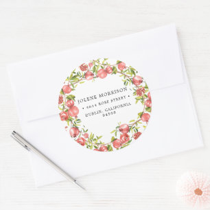 Pretty Red Pomegranate   Return Address Label