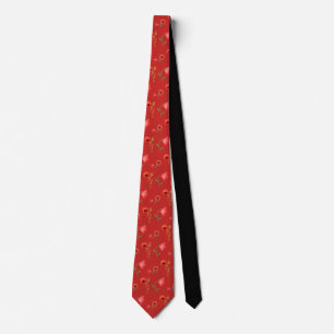 Pretty Red Poppies Pattern Tie