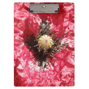 Pretty Red Poppy Flower Macro Clipboard
