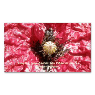 Pretty Red Poppy Flower Macro Custom Business Card