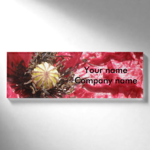 Pretty Red Poppy Flower Macro Custom Name Tag