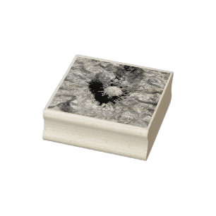 Pretty Red Poppy Flower Macro Wood Art Stamp