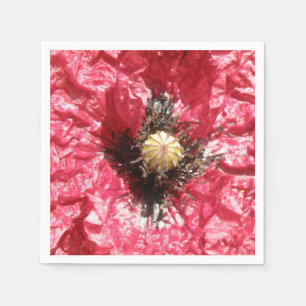 Pretty Red Poppy Flower Paper Napkins