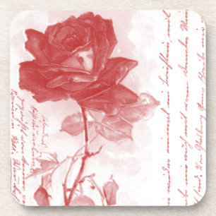 Pretty Red Rose Coaster